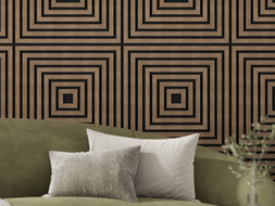 Mexen Linea 13 acoustic wall panel 60 x 60 cm (4 pcs), 9 mm felt, technical veneer, Dark Walnut - S110-60607-13-044