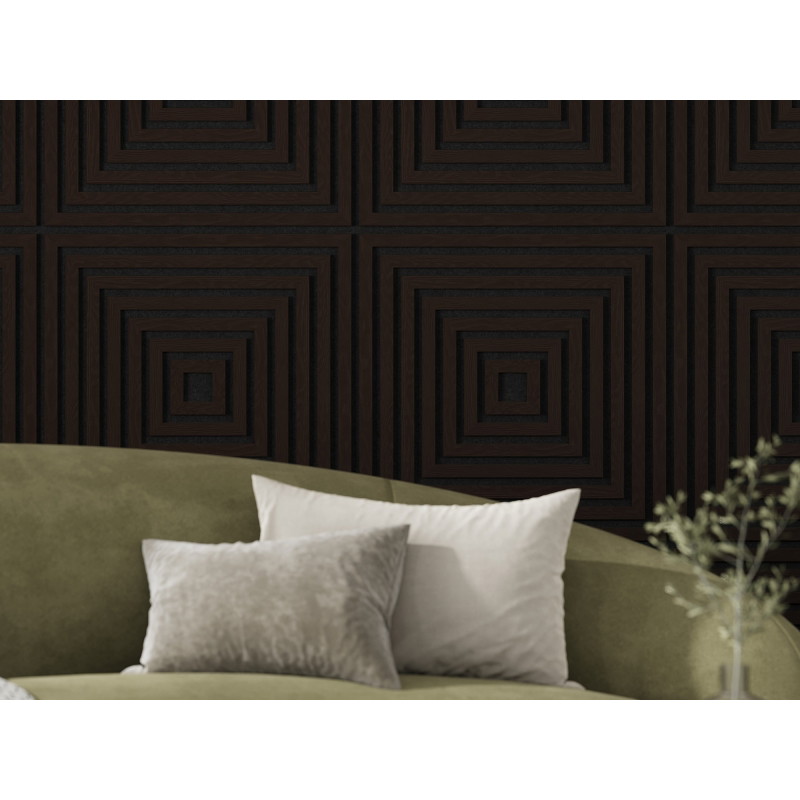 Mexen Linea 13 acoustic wall panel 60 x 60 cm (4 pcs), 9 mm felt, technical veneer, Black Oak - S110-60607-13-046