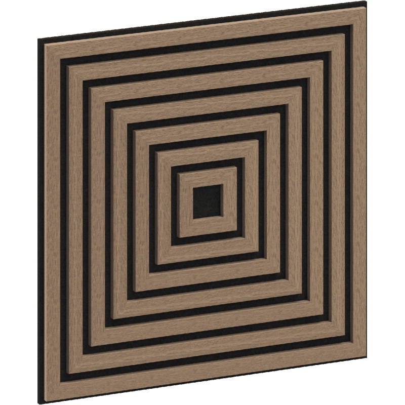 Mexen Linea 13 acoustic wall panel 60 x 60 cm (4 pcs), 9 mm felt, technical veneer, Light Walnut - S110-60607-13-047