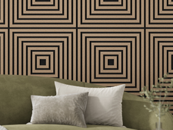 Mexen Linea 13 acoustic wall panel 60 x 60 cm (4 pcs), 9 mm felt, technical veneer, Light Walnut - S110-60607-13-047