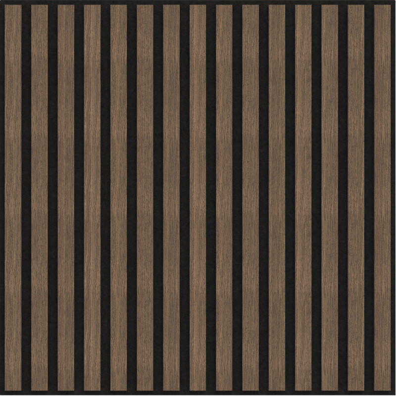 Mexen Linea 15 acoustic wall panel 60 x 60 cm (4 pcs), 9 mm felt, technical veneer, Dark Walnut - S110-60607-15-044