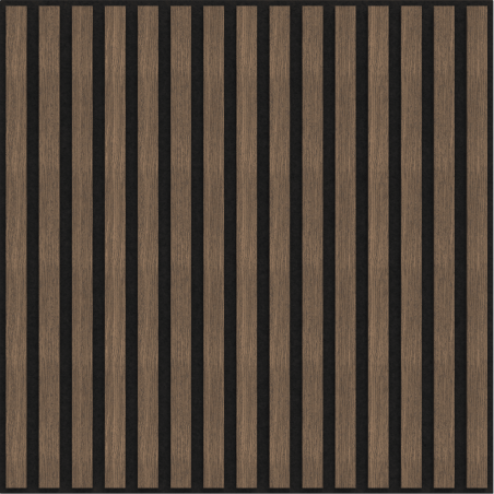 Mexen Linea 15 acoustic wall panel 60 x 60 cm (4 pcs), 9 mm felt, technical veneer, Dark Walnut - S110-60607-15-044