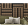 Mexen Linea 15 acoustic wall panel 60 x 60 cm (4 pcs), 9 mm felt, technical veneer, Dark Walnut - S110-60607-15-044