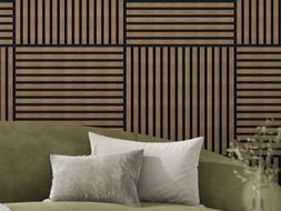 Mexen Linea 15 acoustic wall panel 60 x 60 cm (4 pcs), 9 mm felt, technical veneer, Dark Walnut - S110-60607-15-044
