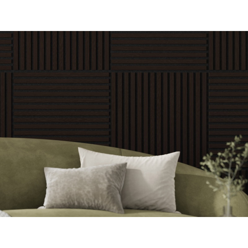 Mexen Linea 15 acoustic wall panel 60 x 60 cm (4 pcs), 9 mm felt, technical veneer, Black Oak - S110-60607-15-046