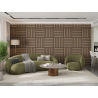 Mexen Linea 15 acoustic wall panel 60 x 60 cm (4 pcs), 9 mm felt, technical veneer, Light Walnut - S110-60607-15-047