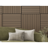 Mexen Linea 15 acoustic wall panel 60 x 60 cm (4 pcs), 9 mm felt, technical veneer, Light Walnut - S110-60607-15-047