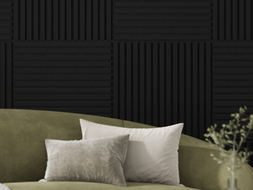 Mexen Linea 15 acoustic wall panel 60 x 60 cm (4 pcs.), 9 mm felt, technical veneer, Matte Black - S110-60607-15-053