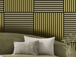 Mexen Linea 15 acoustic wall panel 60 x 60 cm (4 pcs), 9 mm felt, technical veneer, Gold - S110-60607-15-057