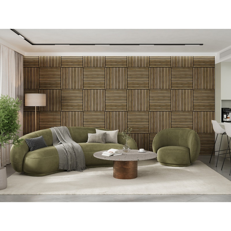 Mexen Linea 15 acoustic wall panel 60 x 60 cm (4 pcs), 9 mm felt, technical veneer, Honey Oak - S110-60607-15-066