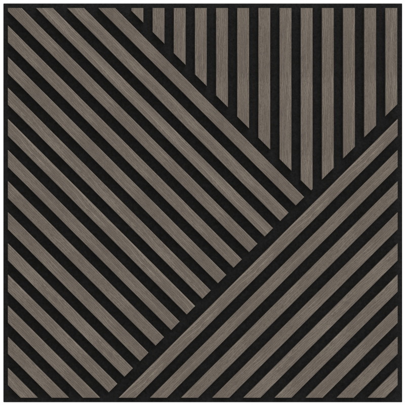 Mexen Linea 25 acoustic wall panel 60 x 60 cm (4 pcs), 9 mm felt, technical veneer, Gray Oak - S110-60607-25-043