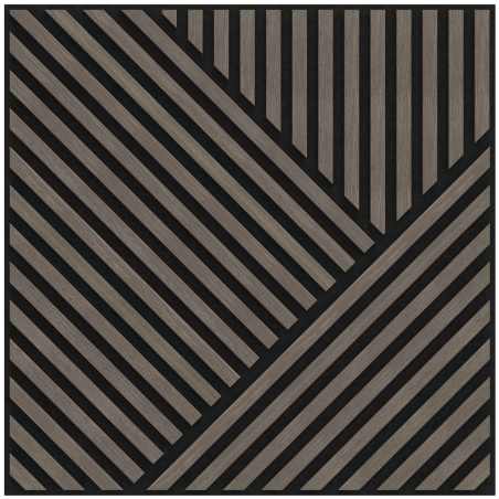 Mexen Linea 25 acoustic wall panel 60 x 60 cm (4 pcs), 9 mm felt, technical veneer, Gray Oak - S110-60607-25-043