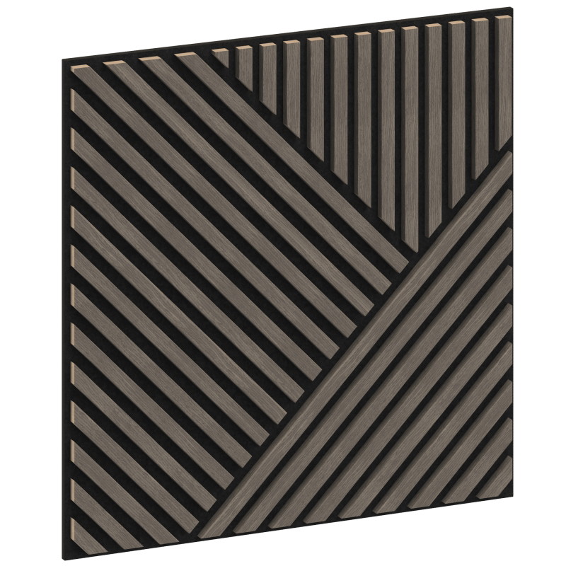 Mexen Linea 25 acoustic wall panel 60 x 60 cm (4 pcs), 9 mm felt, technical veneer, Gray Oak - S110-60607-25-043