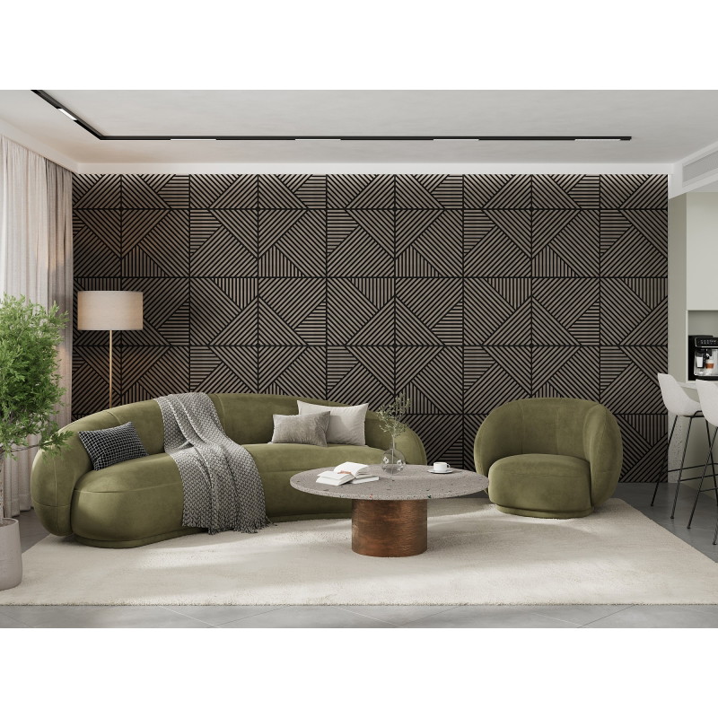 Mexen Linea 25 acoustic wall panel 60 x 60 cm (4 pcs), 9 mm felt, technical veneer, Gray Oak - S110-60607-25-043
