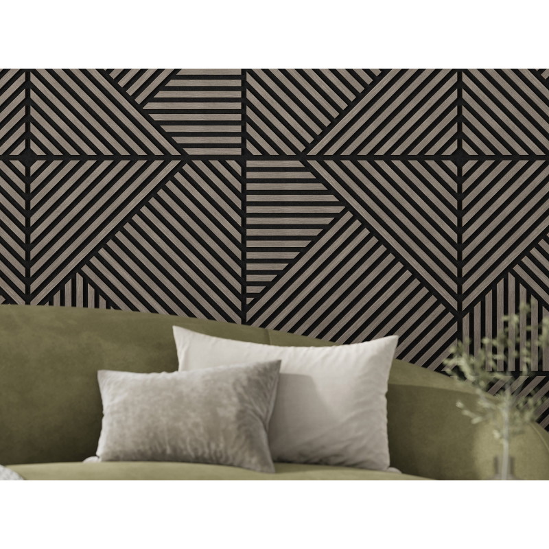 Mexen Linea 25 acoustic wall panel 60 x 60 cm (4 pcs), 9 mm felt, technical veneer, Gray Oak - S110-60607-25-043