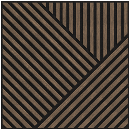 Mexen Linea 25 acoustic wall panel 60 x 60 cm (4 pcs), 9 mm felt, technical veneer, Dark Walnut - S110-60607-25-044
