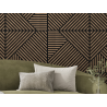 Mexen Linea 25 acoustic wall panel 60 x 60 cm (4 pcs), 9 mm felt, technical veneer, Dark Walnut - S110-60607-25-044