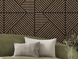 Mexen Linea 25 acoustic wall panel 60 x 60 cm (4 pcs), 9 mm felt, technical veneer, Dark Walnut - S110-60607-25-044