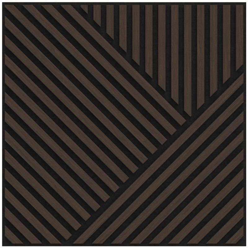 Mexen Linea 25 acoustic wall panel 60 x 60 cm (4 pieces), 9 mm felt, technical veneer, Mocca Oak - S110-60607-25-045