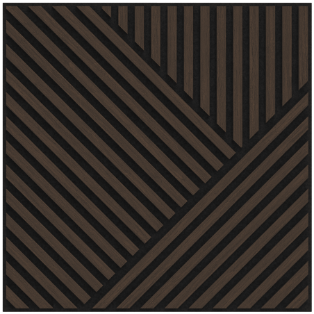 Mexen Linea 25 acoustic wall panel 60 x 60 cm (4 pieces), 9 mm felt, technical veneer, Mocca Oak - S110-60607-25-045