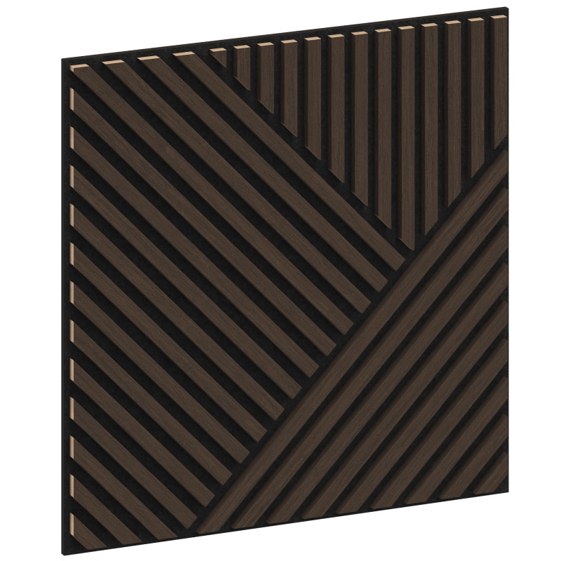Mexen Linea 25 acoustic wall panel 60 x 60 cm (4 pieces), 9 mm felt, technical veneer, Mocca Oak - S110-60607-25-045