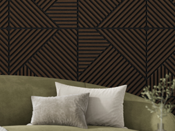 Mexen Linea 25 acoustic wall panel 60 x 60 cm (4 pieces), 9 mm felt, technical veneer, Mocca Oak - S110-60607-25-045