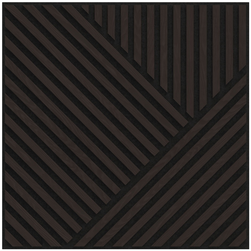 Mexen Linea 25 acoustic wall panel 60 x 60 cm (4 pcs), 9 mm felt, technical veneer, Black Oak - S110-60607-25-046