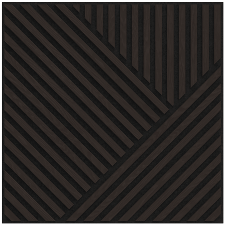Mexen Linea 25 acoustic wall panel 60 x 60 cm (4 pcs), 9 mm felt, technical veneer, Black Oak - S110-60607-25-046