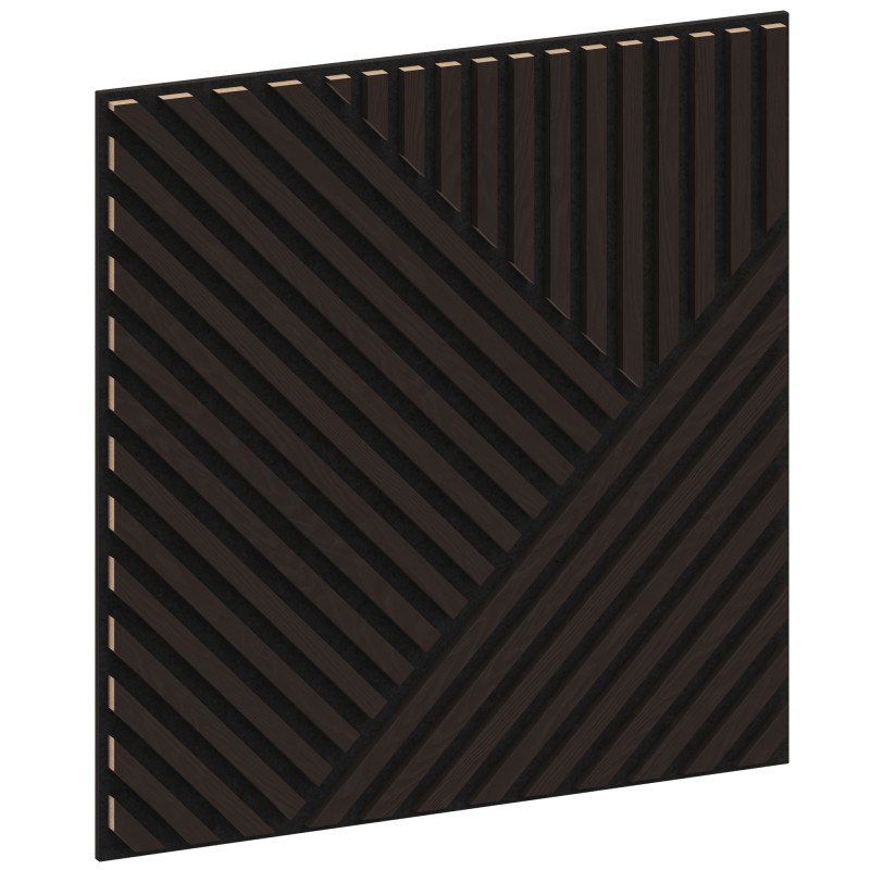 Mexen Linea 25 acoustic wall panel 60 x 60 cm (4 pcs), 9 mm felt, technical veneer, Black Oak - S110-60607-25-046