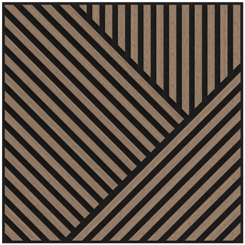 Mexen Linea 25 acoustic wall panel 60 x 60 cm (4 pieces), felt 9 mm, technical veneer, Light Walnut - S110-60607-25-047