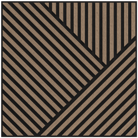 Mexen Linea 25 acoustic wall panel 60 x 60 cm (4 pieces), felt 9 mm, technical veneer, Light Walnut - S110-60607-25-047
