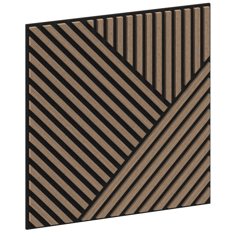 Mexen Linea 25 acoustic wall panel 60 x 60 cm (4 pieces), felt 9 mm, technical veneer, Light Walnut - S110-60607-25-047