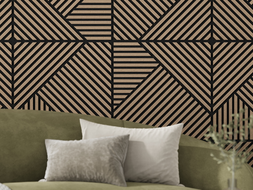 Mexen Linea 25 acoustic wall panel 60 x 60 cm (4 pieces), felt 9 mm, technical veneer, Light Walnut - S110-60607-25-047