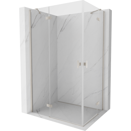 Mexen Mist-H Duo shower enclosure, hinged left, 120 x 85 cm, transparent, brushed nickel - 8A5-120L-085P-97-00