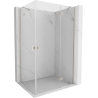 Mexen Mist-H Duo Hinged Shower Cabin Right 90 x 95 cm, Transparent, Brushed Nickel - 8A5-090L-095P-97-00