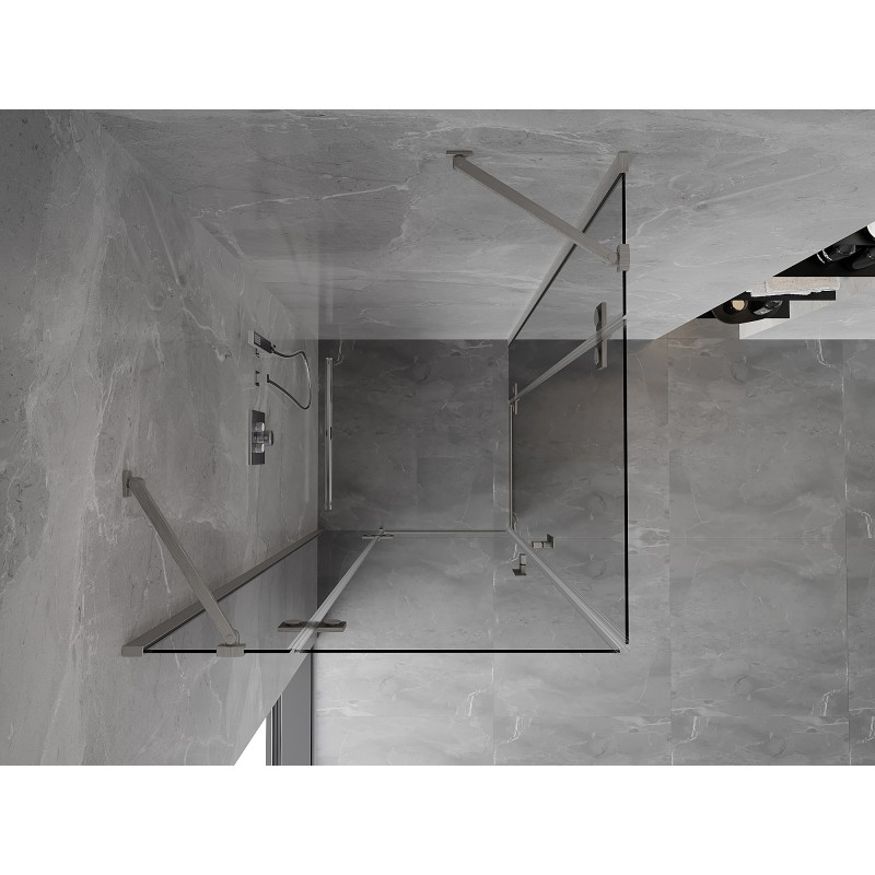 Mexen Mist-H Duo Swing Shower Cabin 105 x 105 cm, Transparent, Brushed Nickel - 8A5-105L-105P-97-00