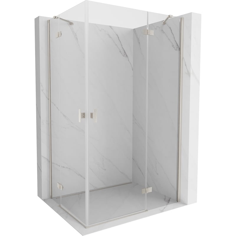 Mexen Mist-H Duo Right Pivot Shower Cabin 105 x 110 cm, Transparent, Brushed Nickel - 8A5-105L-110P-97-00