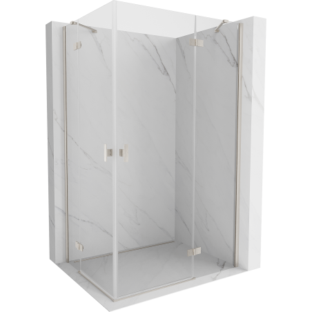 Mexen Mist-H Duo Right Pivot Shower Cabin 105 x 110 cm, Transparent, Brushed Nickel - 8A5-105L-110P-97-00