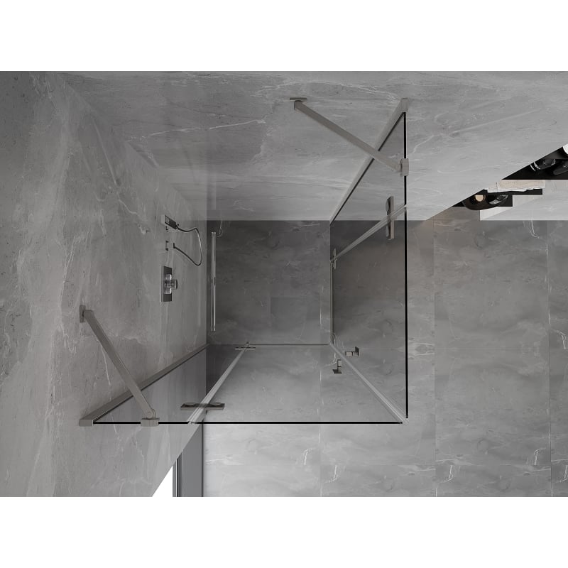 Mexen Mist-H Duo shower cabin swing 115 x 115 cm, transparent, brushed nickel - 8A5-115L-115P-97-00