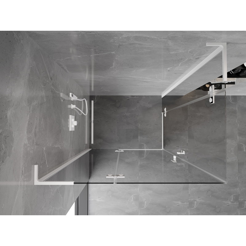 Mexen Mist-H L Duo left-hinged shower cabin 80 x 70 cm, transparent, white - 8A5L-080L-070P-20-00