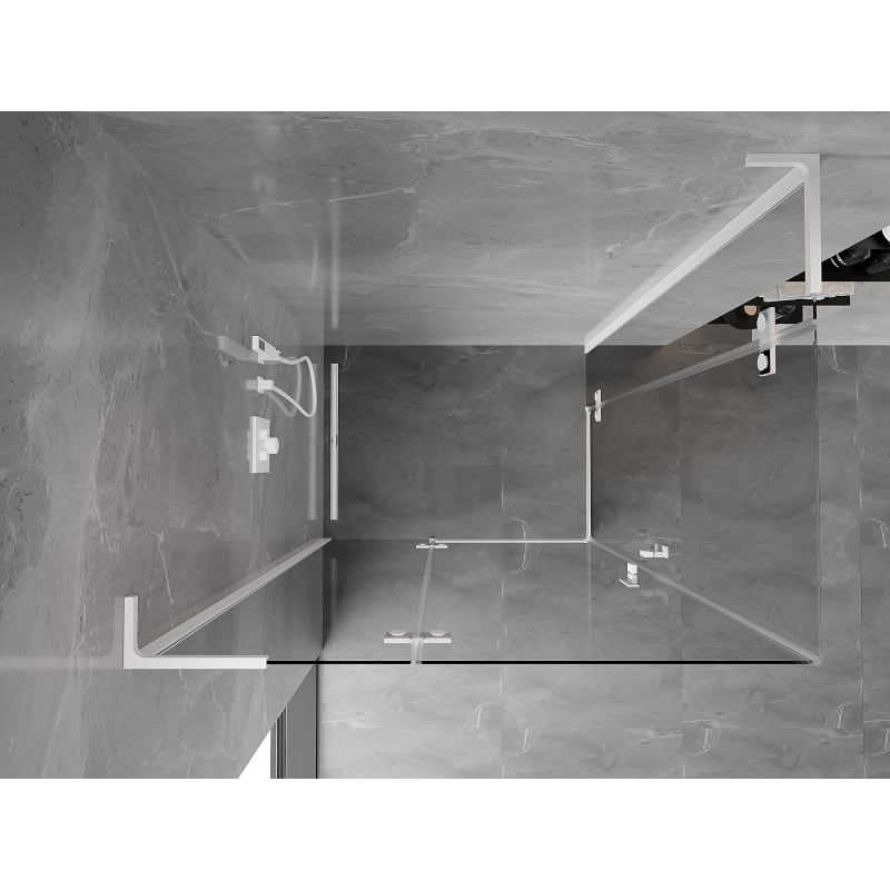 Mexen Mist-H L Duo shower cabin hinged left 95 x 75 cm, transparent, white - 8A5L-095L-075P-20-00
