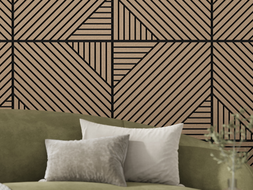 Mexen Linea 26 acoustic wall panel 60 x 60 cm (4 pcs), 9 mm felt, technical veneer, Light Walnut - S110-60607-26-047