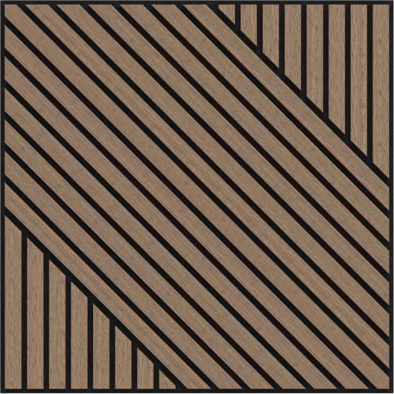 Mexen Linea 26 acoustic wall panel 60 x 60 cm (4 pcs), 9 mm felt, technical veneer, Light Walnut - S110-60607-26-047