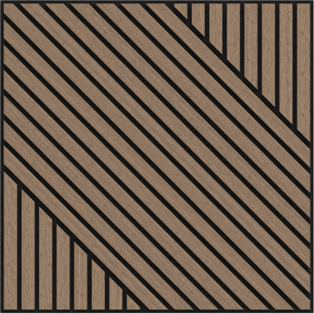 Mexen Linea 26 acoustic wall panel 60 x 60 cm (4 pcs), 9 mm felt, technical veneer, Light Walnut - S110-60607-26-047