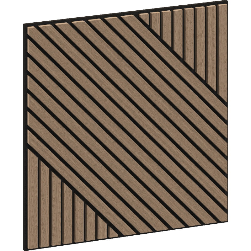Mexen Linea 26 acoustic wall panel 60 x 60 cm (4 pcs), 9 mm felt, technical veneer, Light Walnut - S110-60607-26-047