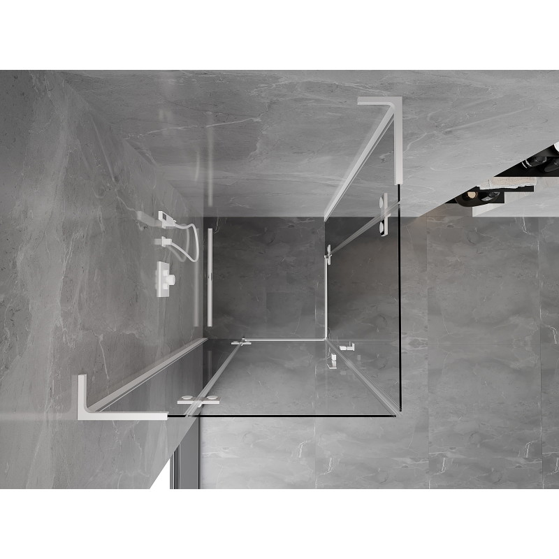Mexen Mist-H L Duo Hinged Shower Cabin 80 x 80 cm, Transparent, White - 8A5L-080L-080P-20-00