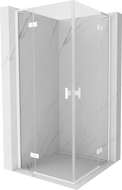 Mexen Mist-H L Duo Hinged Shower Cabin 80 x 80 cm, Transparent, White - 8A5L-080L-080P-20-00