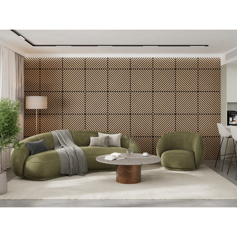 Mexen Lam-B Wall Slats 275 x 30 cm, 4 mm HDF Board, Technical Veneer, Sand Oak - S100-275307-3015-001