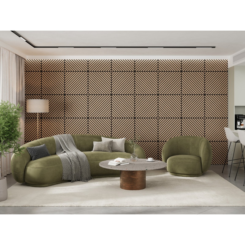 Mexen Linea 39 acoustic wall panel 60 x 60 cm (4 pcs.), 9 mm felt, technical veneer, Bleached Oak - S110-60607-39-040
