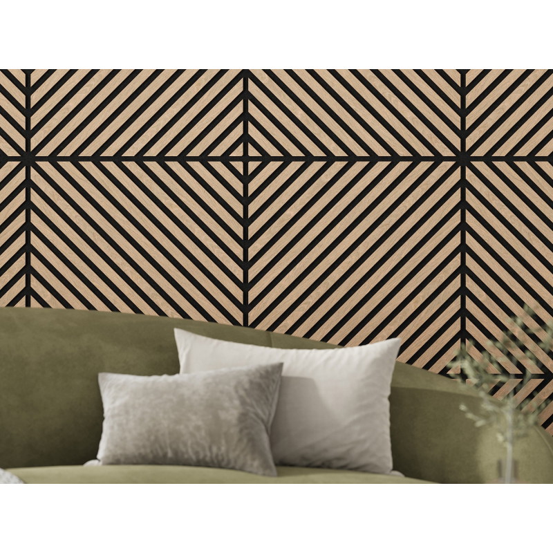 Mexen Linea 39 acoustic wall panel 60 x 60 cm (4 pcs.), 9 mm felt, technical veneer, Bleached Oak - S110-60607-39-040